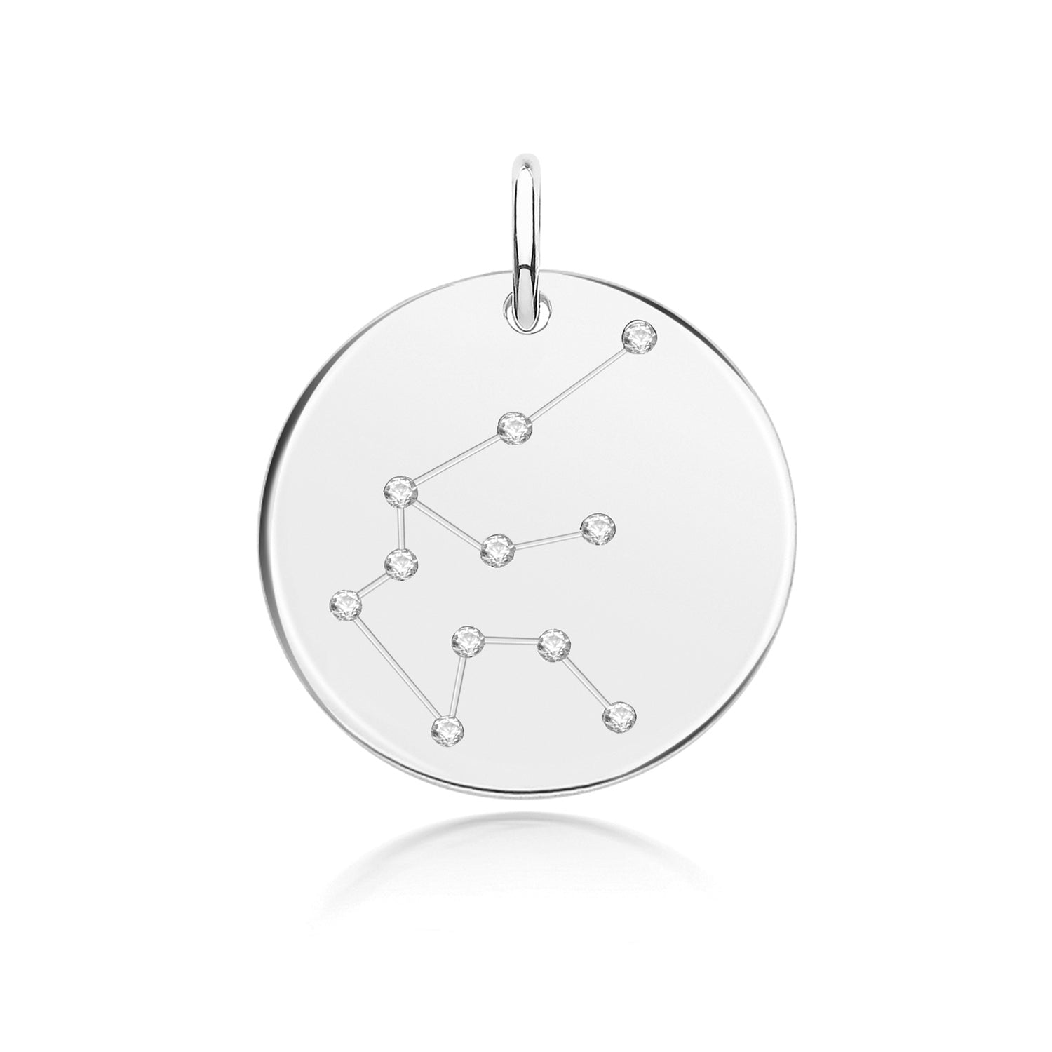 SILVER RHODIUM ZODIAC CONSTELLATION AQUARIUS