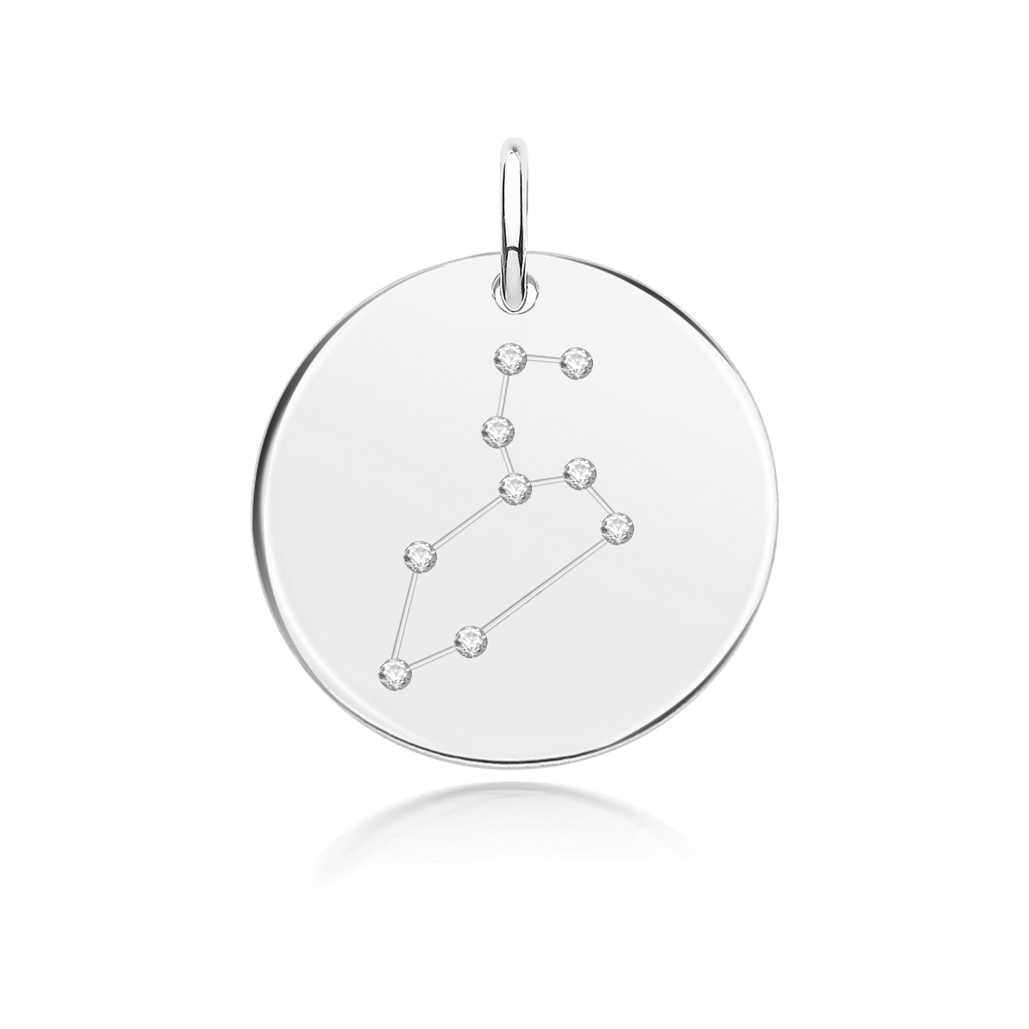 SILVER RHODIUM ZODIAC CONSTELLATION LEO