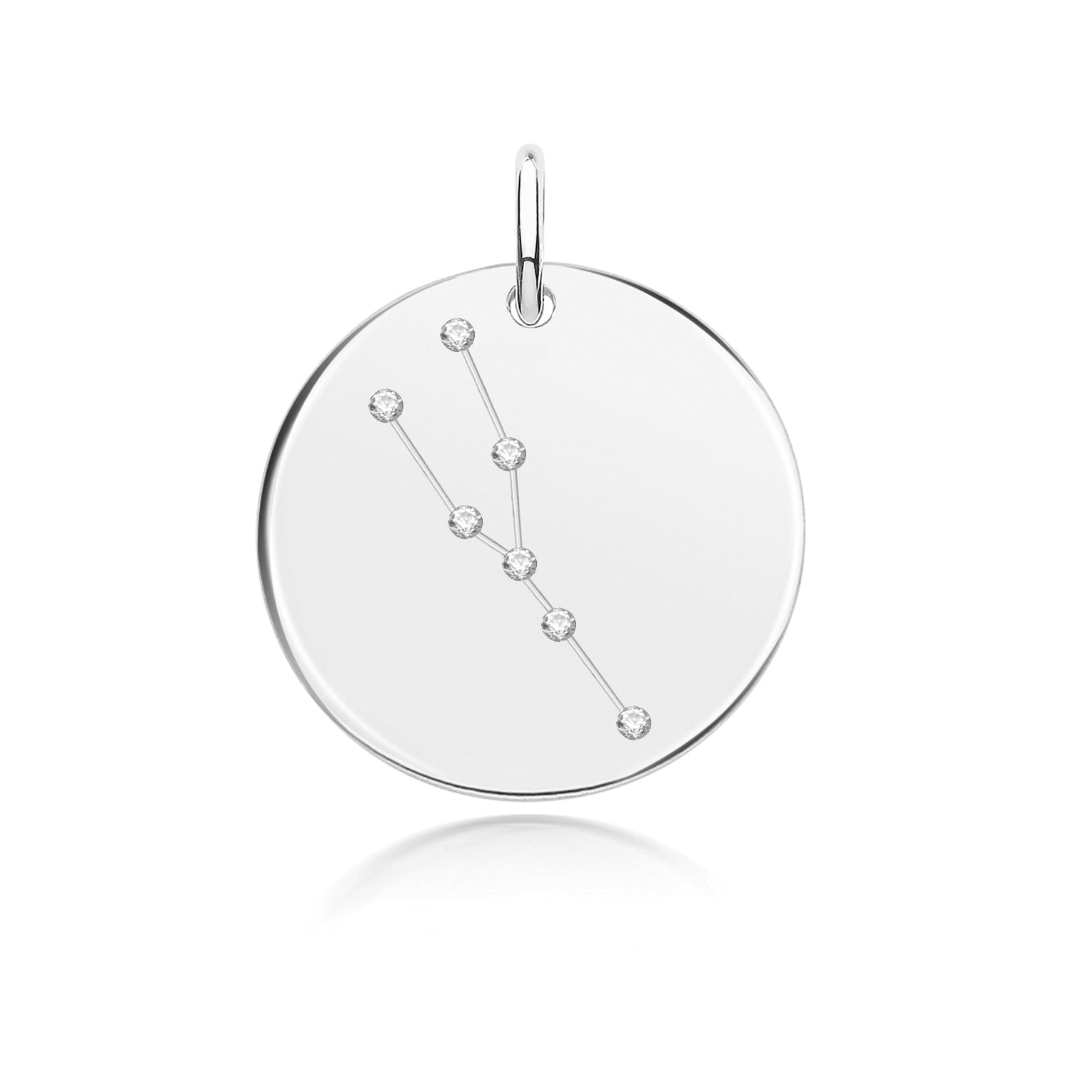 SILVER RHODIUM ZODIAC CONSTELLATION TAURUS