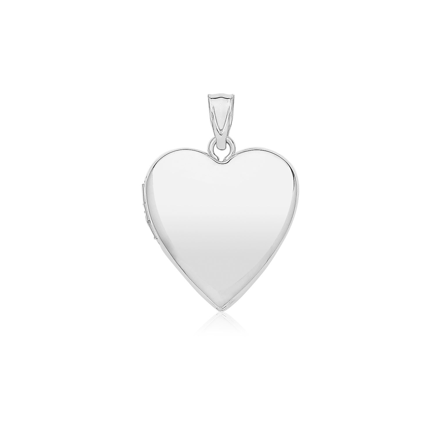 SILVER PLAIN MEDIUM HEART LOCKET