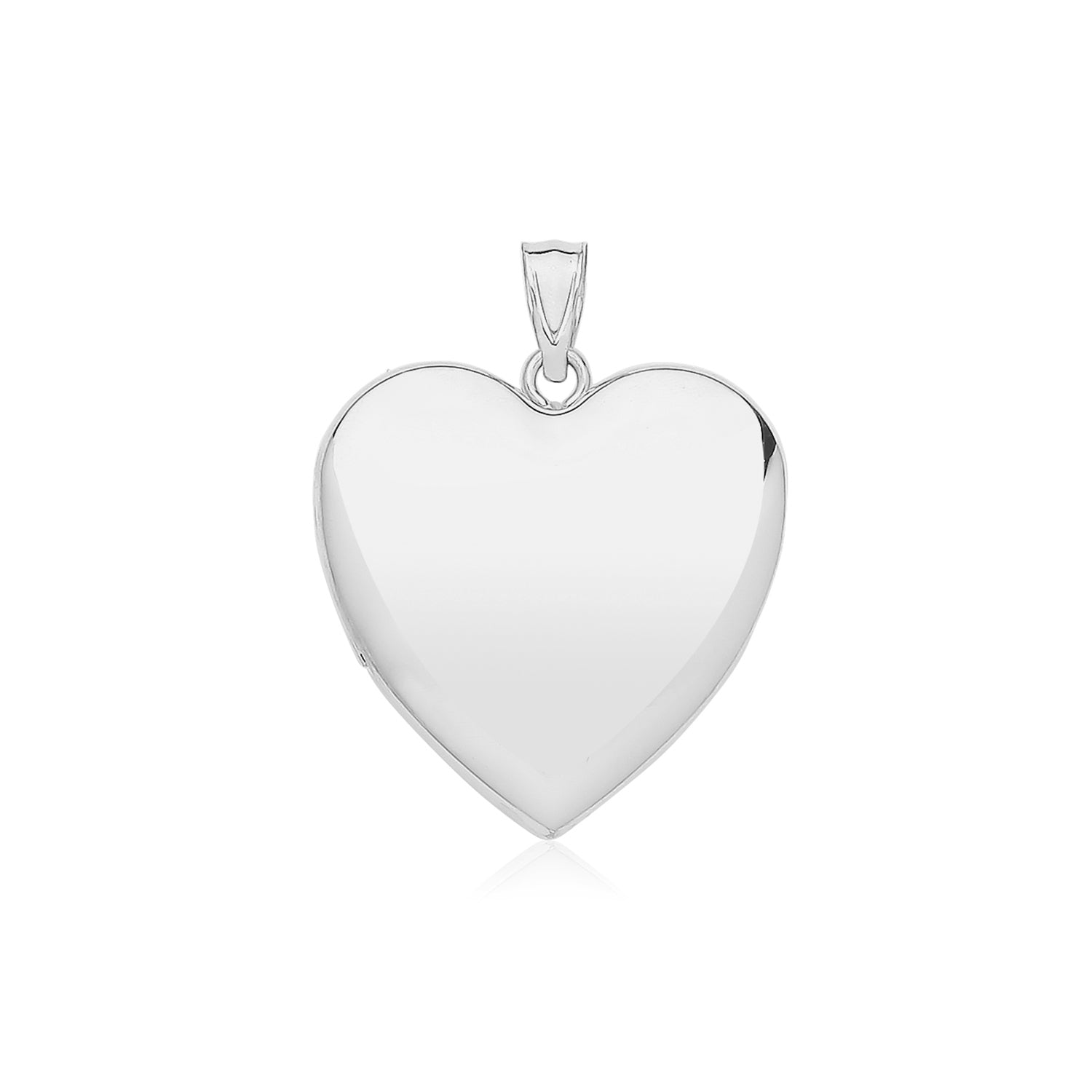 SILVER PLAIN LARGE HEART LOCKET