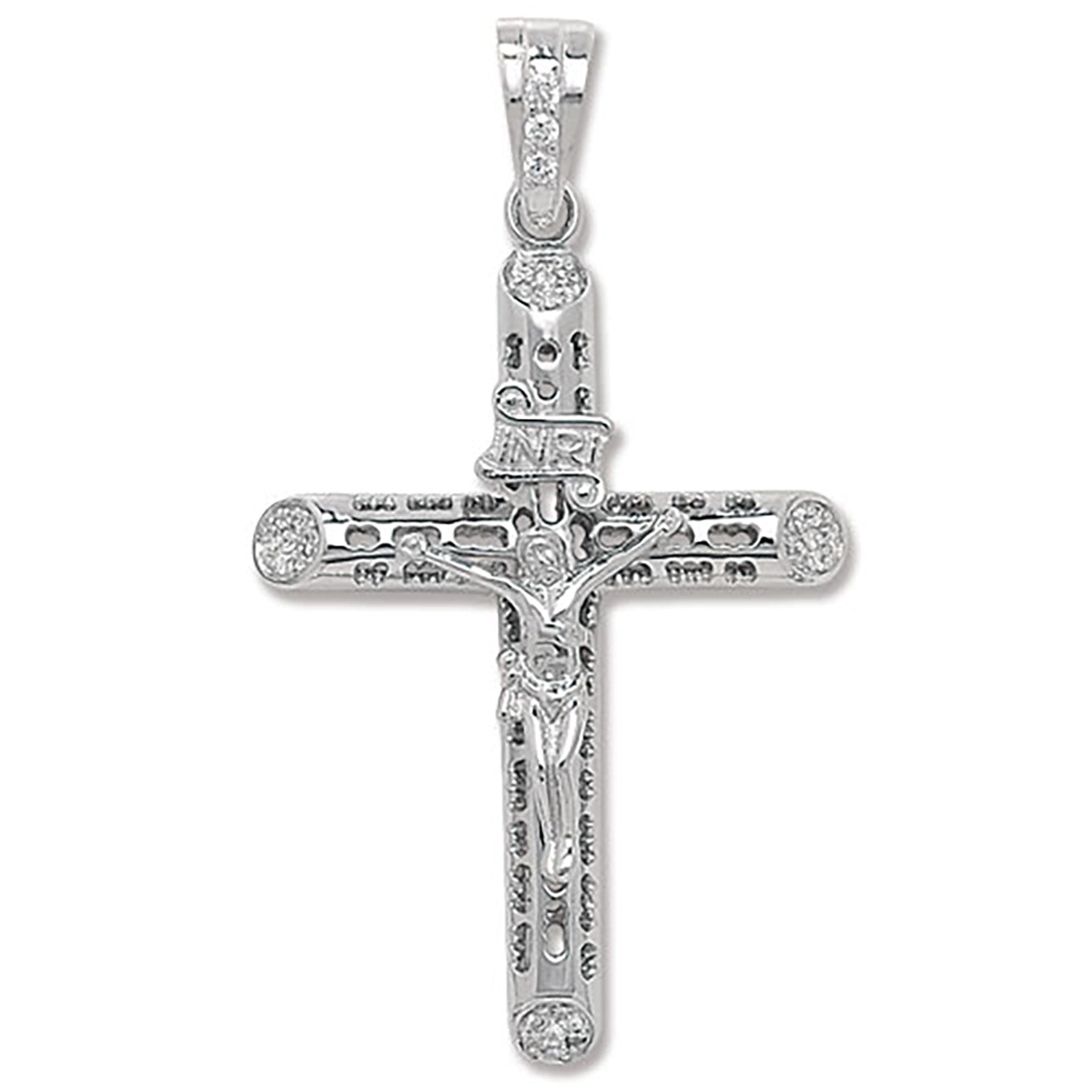 SILVER CZ CRUCIFIX PENDANT