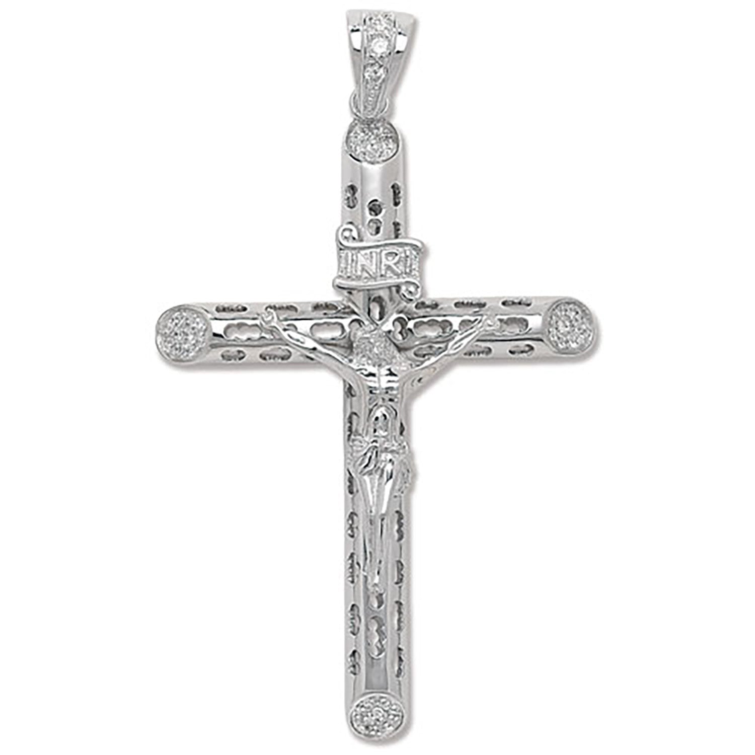 SILVER CZ CRUCIFIX PENDANT