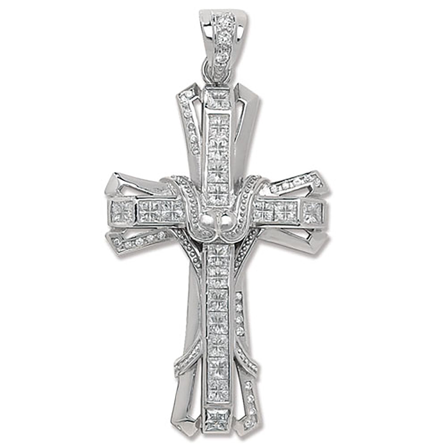 SILVER CZ CROSS PENDANT