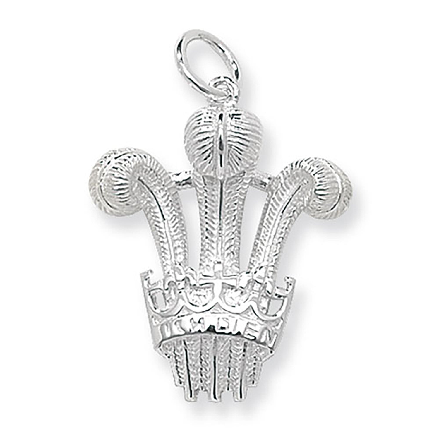 SILVER PRINCE OF WALES 3 FEATHER PENDANT