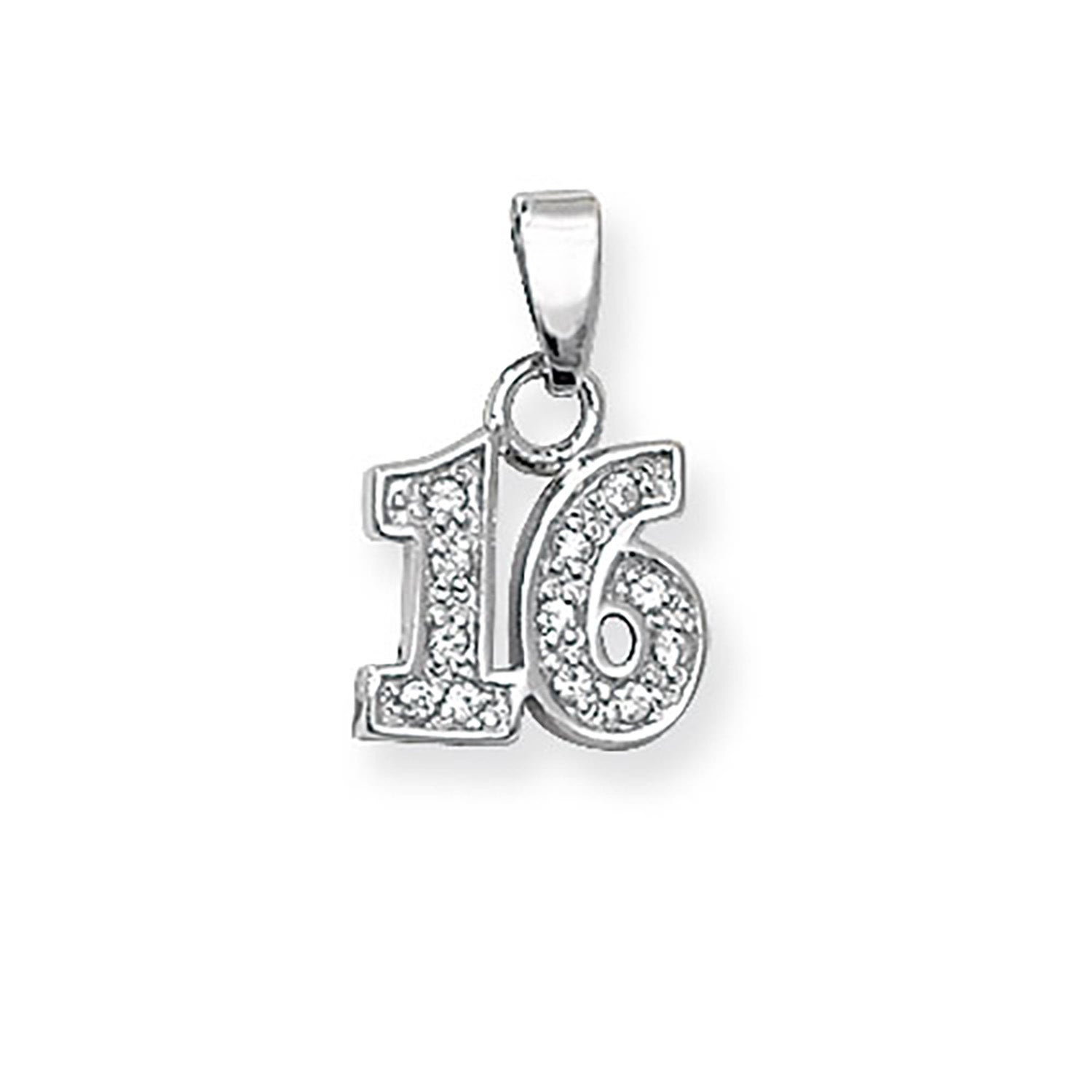 SILVER 16TH BIRTHDAY CZ PENDANT