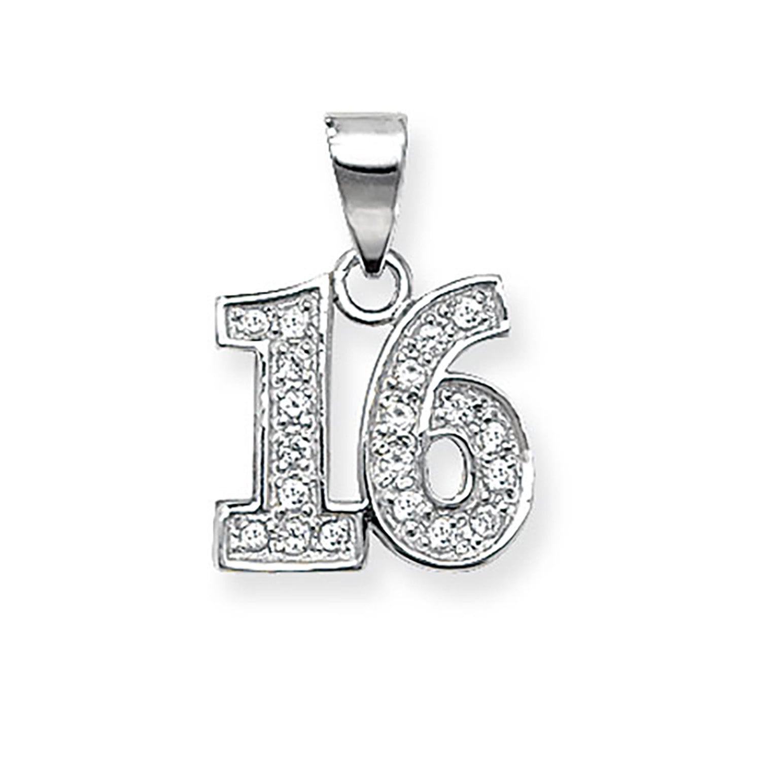 SILVER 16TH BIRTHDAY CZ PENDANT