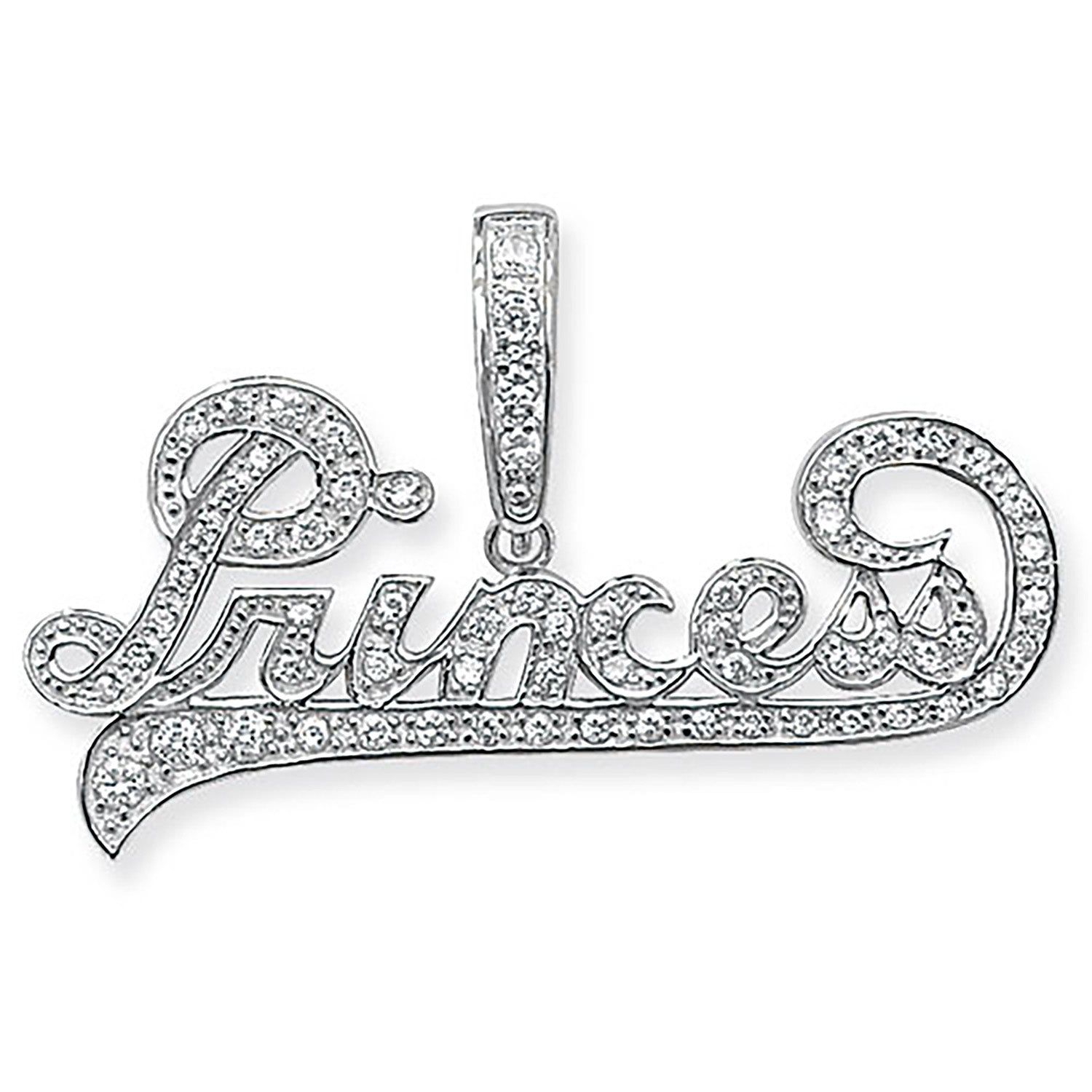 SILVER CZ PRINCESS PENDANT