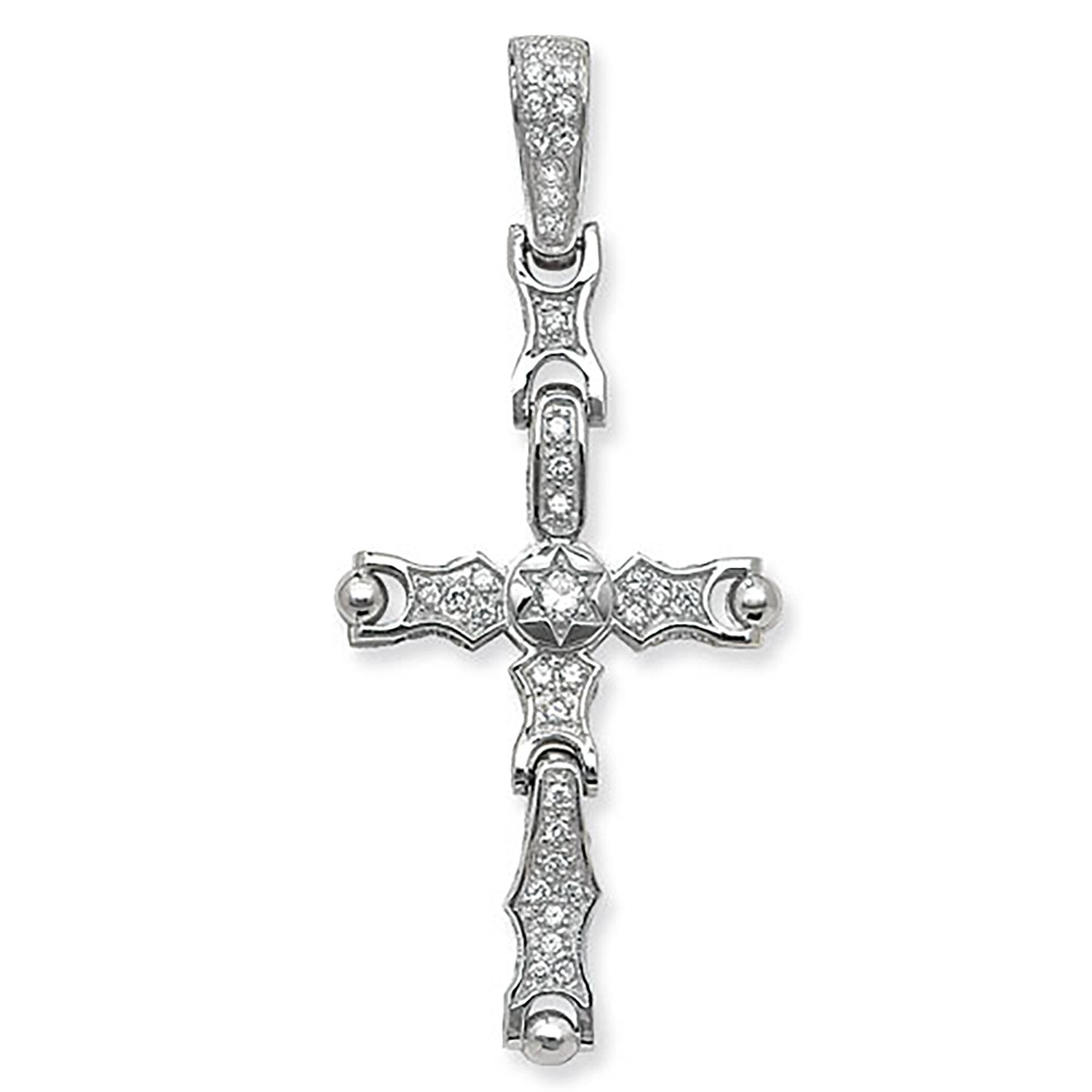 SILVER CZ MOVABLE CROSS PENDANT