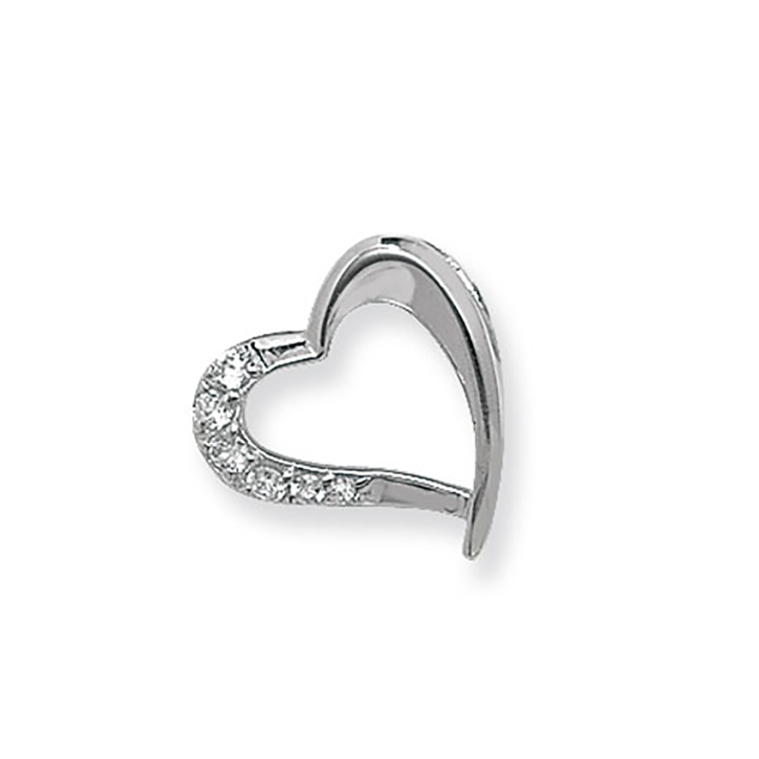 SILVER CZ OPEN HEART PENDANT