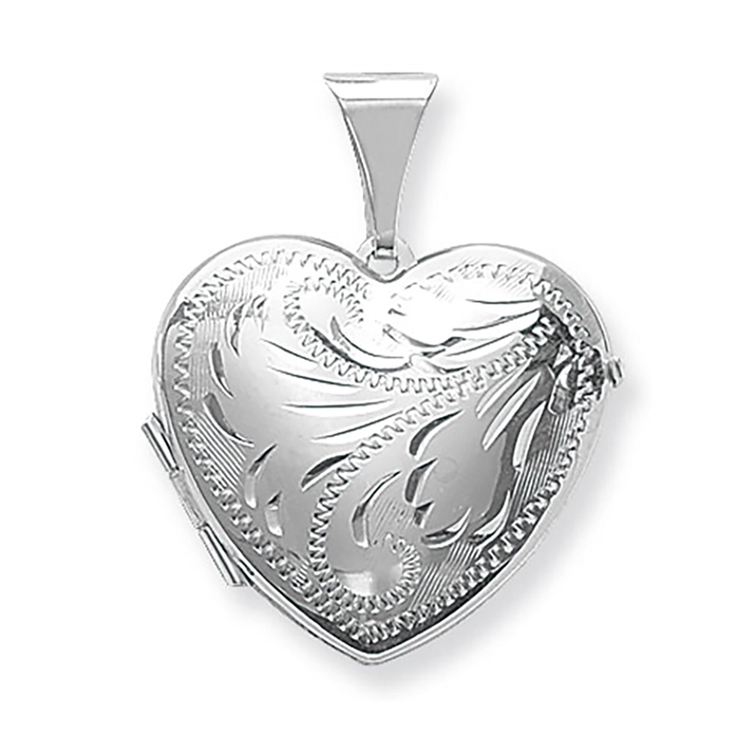 SILVER ENGRAVED HEART LOCKET