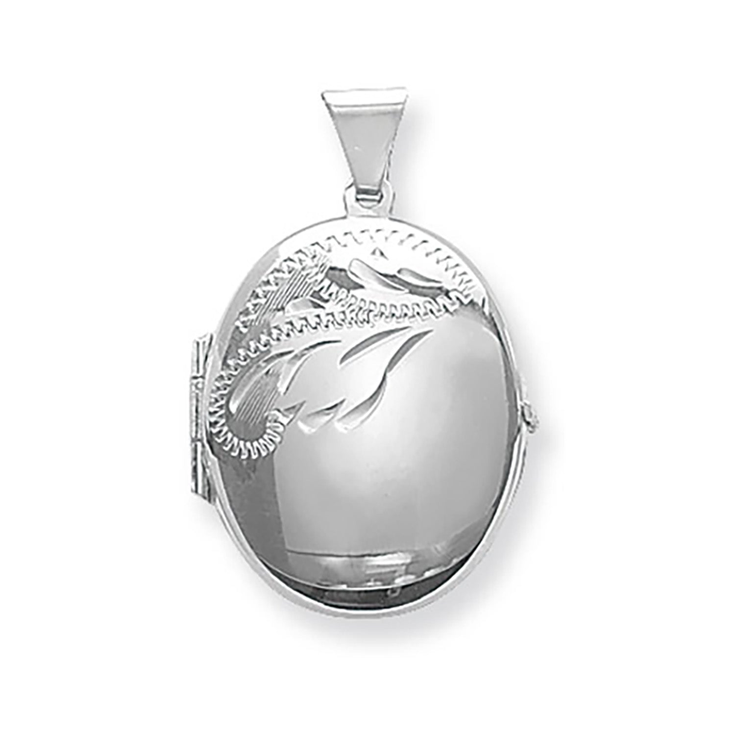 SILVER ENGRAVED OVAL LOCKET