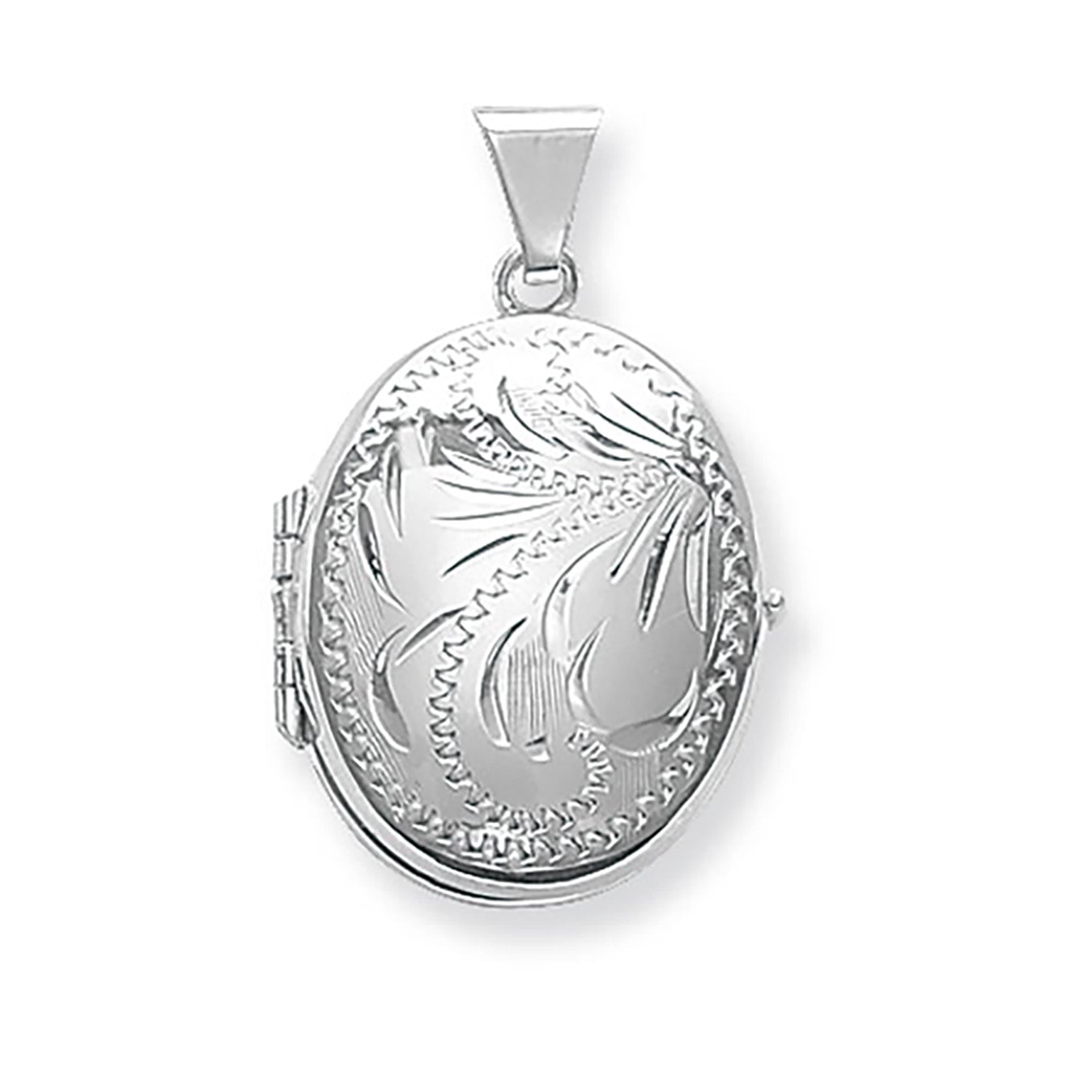 SILVER ENGRAVED OVAL FAMILY LOCKET