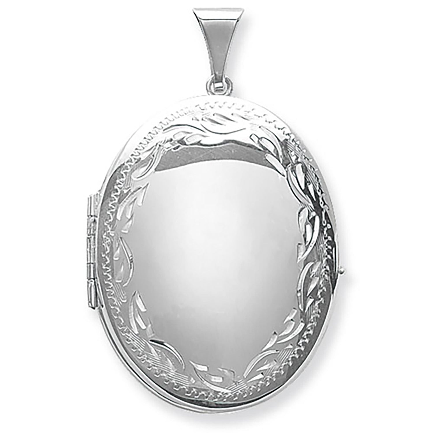 SILVER ENGRAVED OVAL FAMILY LOCKET