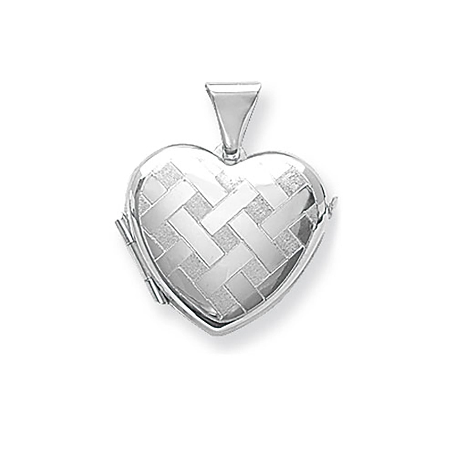 SILVER ENTWINED DESGIN HEART LOCKET