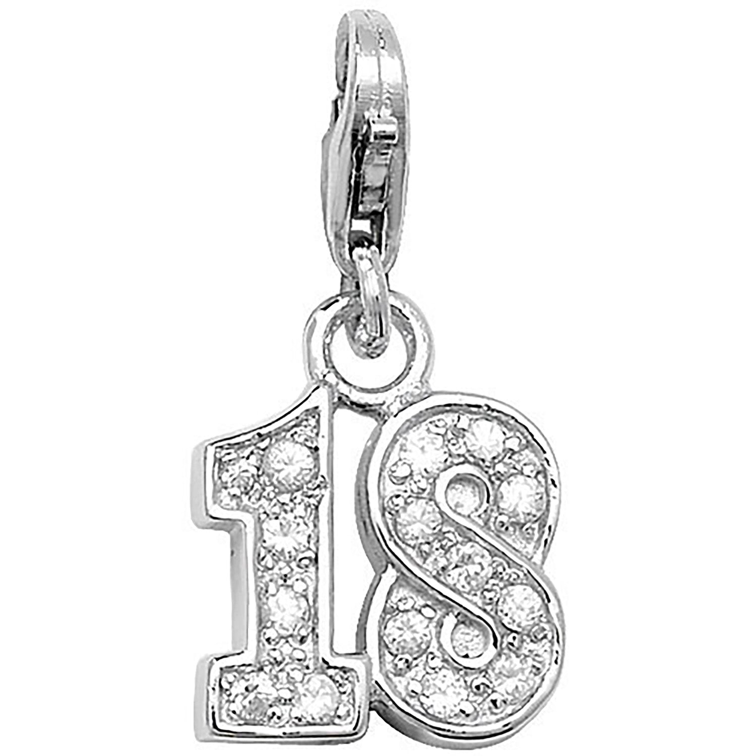 SILVER CZ 18TH BIRTHDAY PENDANT