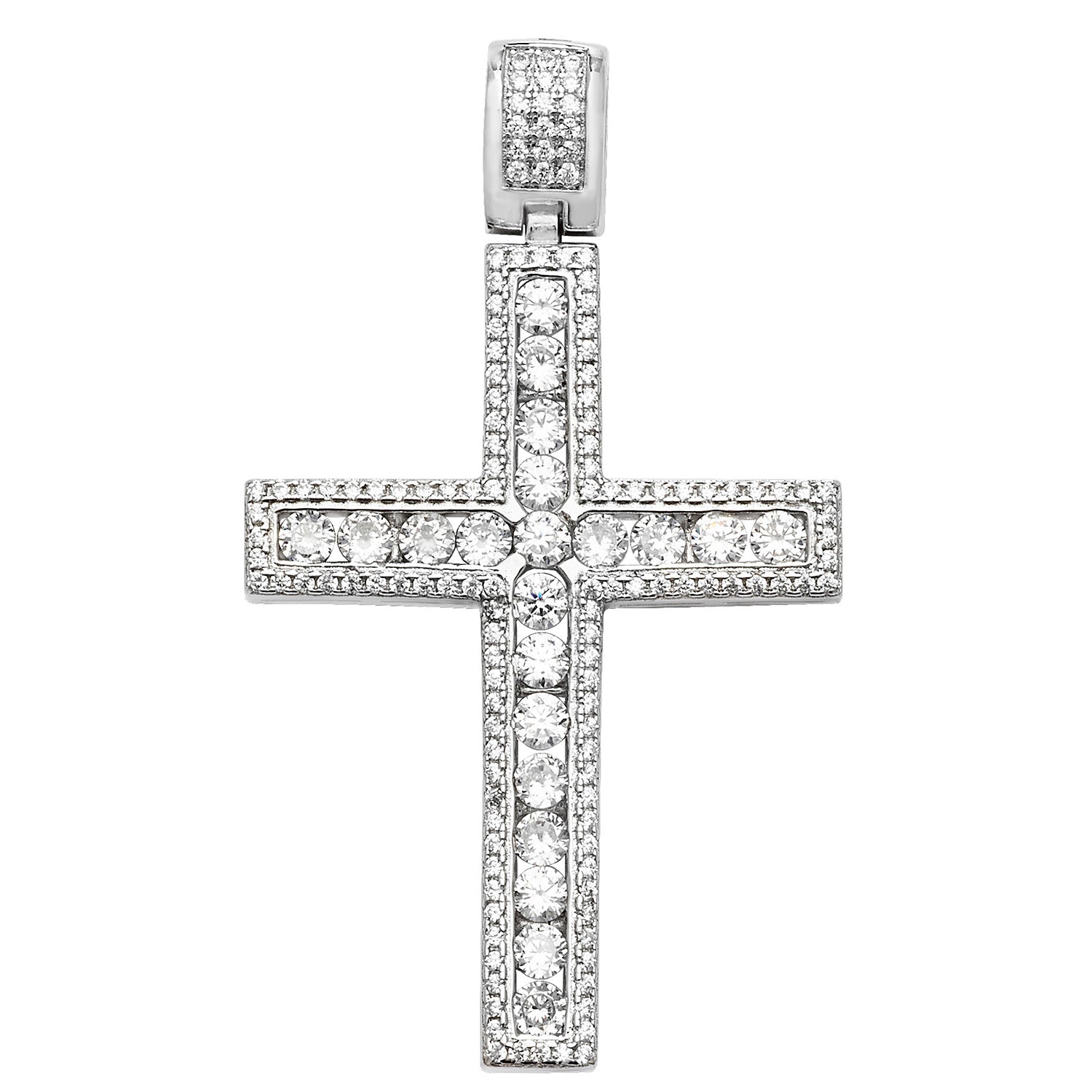 SILVER CZ CROSS PENDANT