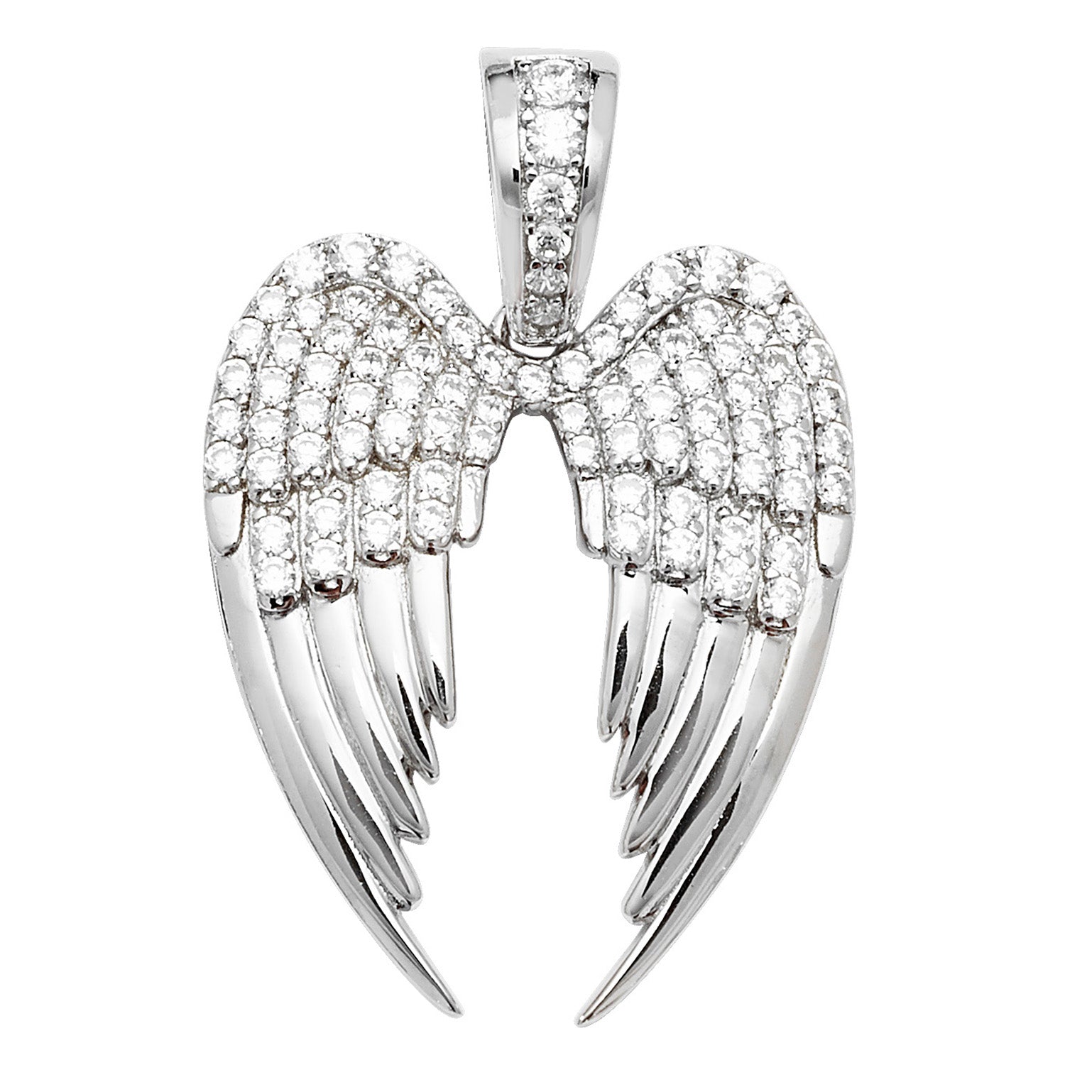 SILVER CZ WINGS PENDANT