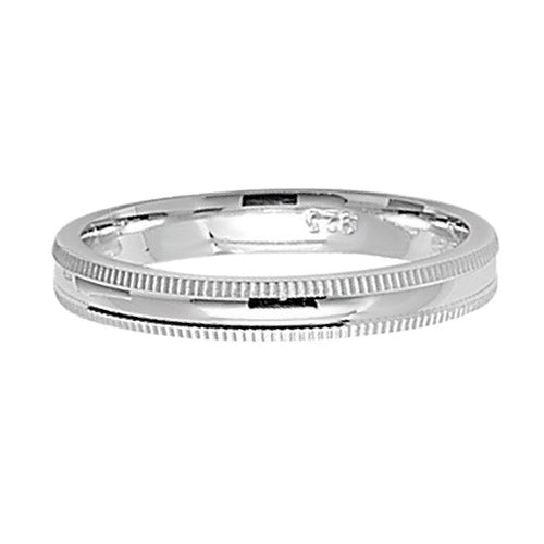 SILVER 3MM MILLGRAIN WED BAND