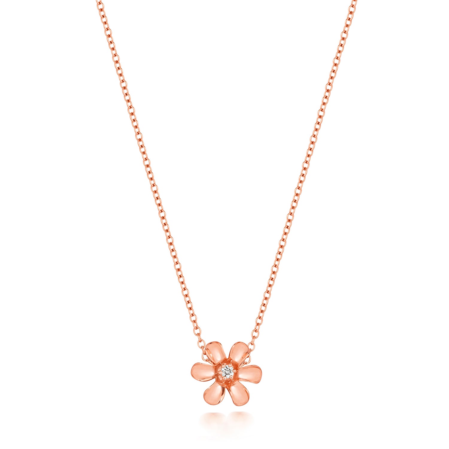 DIAMOND DAISY NECKLACE IN 9CT ROSE GOLD