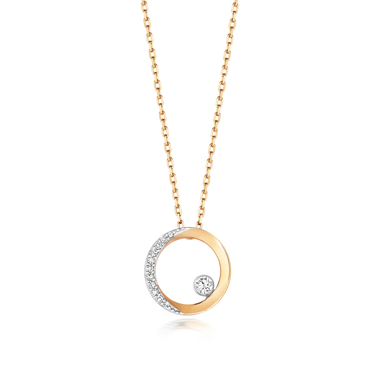 DIAMOND CIRCLE NECKLACE IN 9CT GOLD