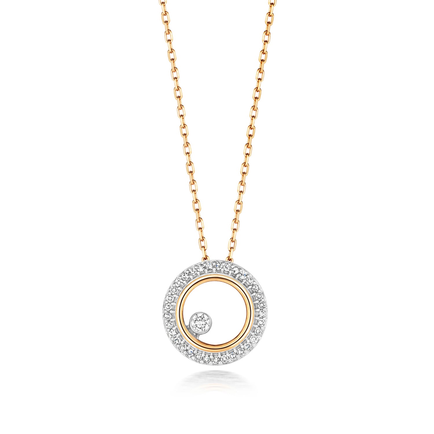 DIAMOND CIRCLE NECKLACE IN 9CT GOLD