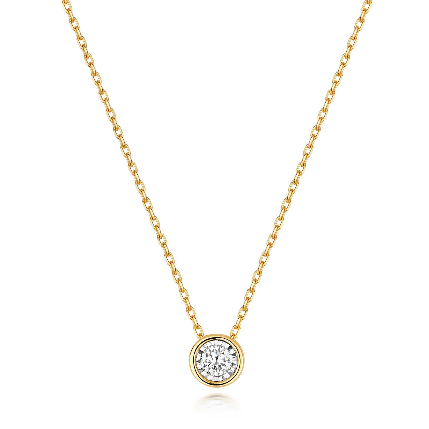 DIAMOND ILLUSION RUBOVER NECKLACE IN 9CT GOLD