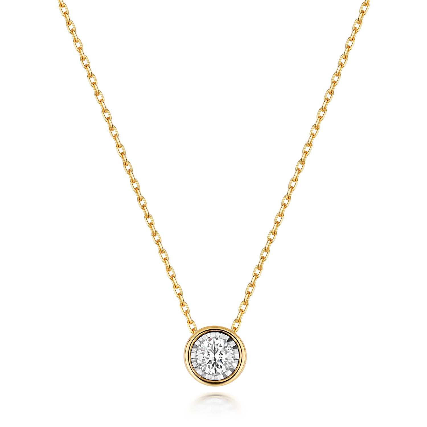 DIAMOND ILLUSION RUBOVER NECKLACE IN 9CT GOLD