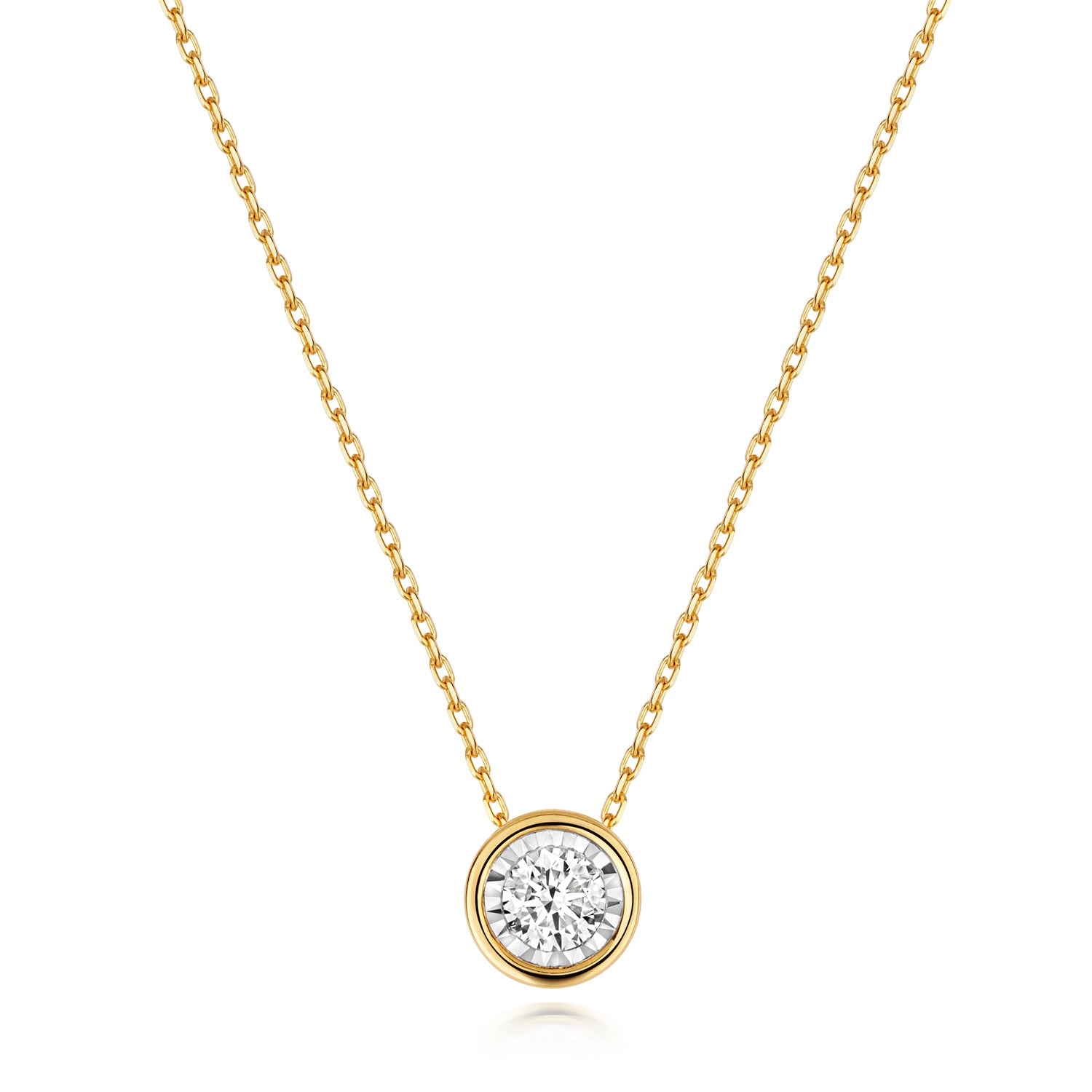 DIAMOND ILLUSION RUBOVER NECKLACE IN 9CT GOLD