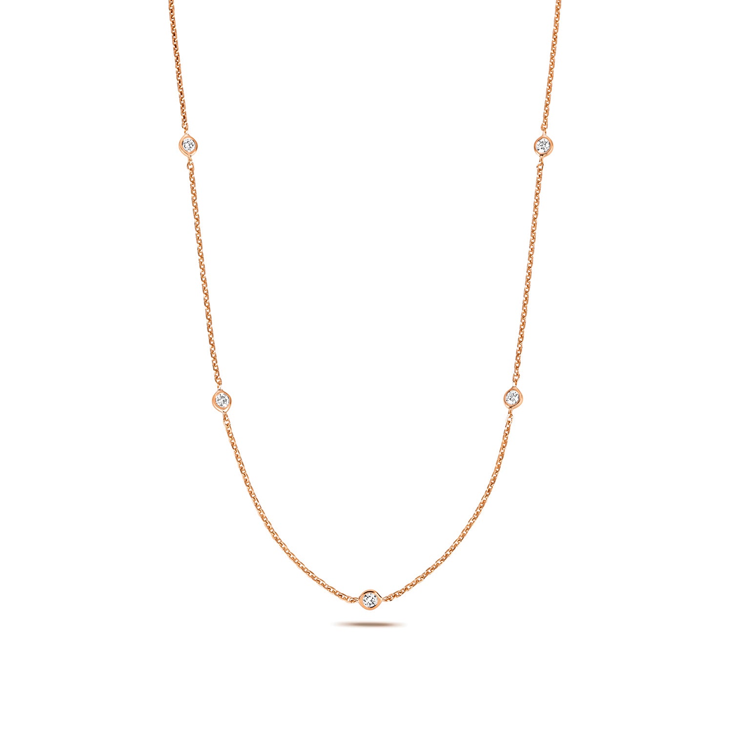 DIAMOND RUBOVER NECKLACE IN 18CT ROSE GOLD