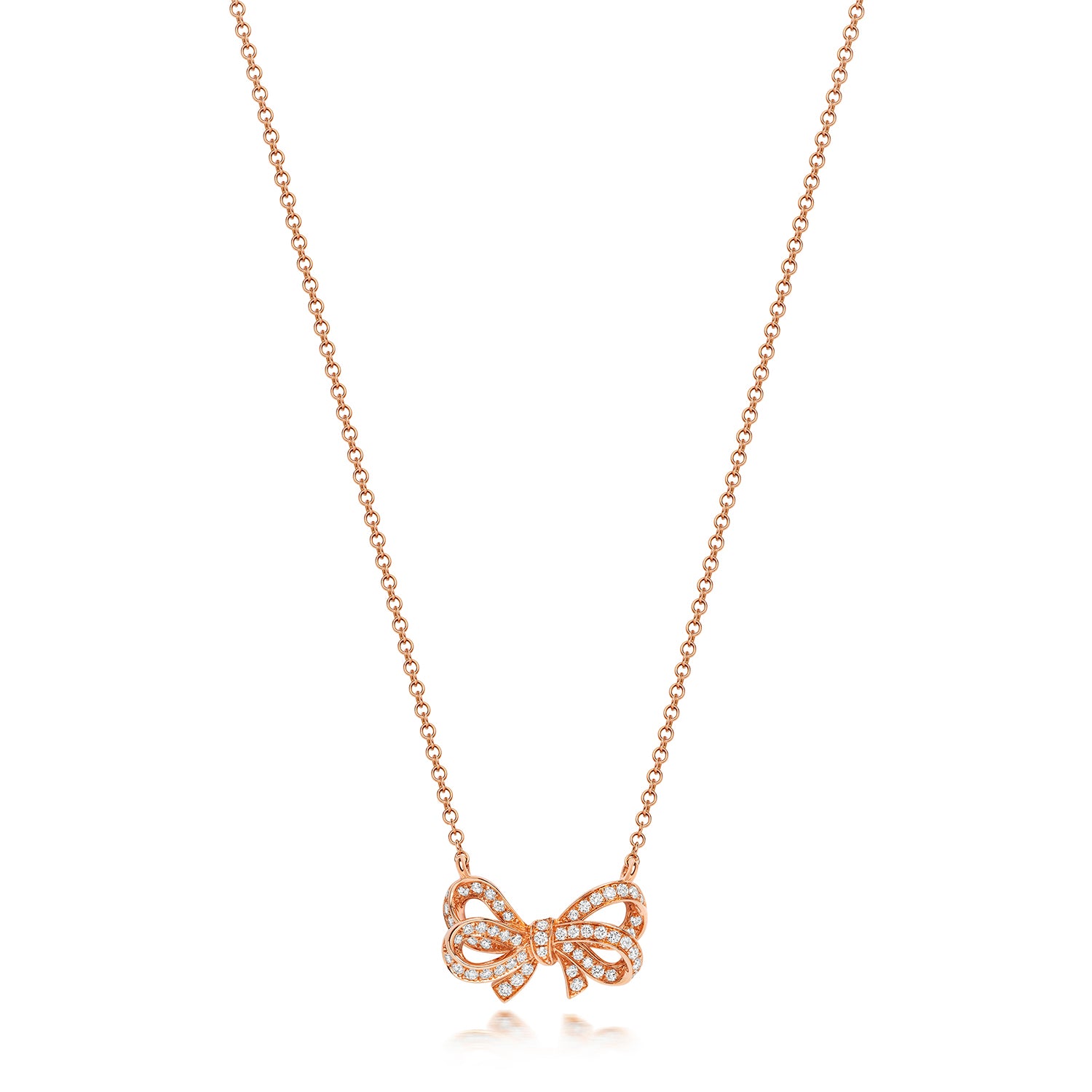 DIAMOND BOW NECKLACE IN 18CT ROSE GOLD