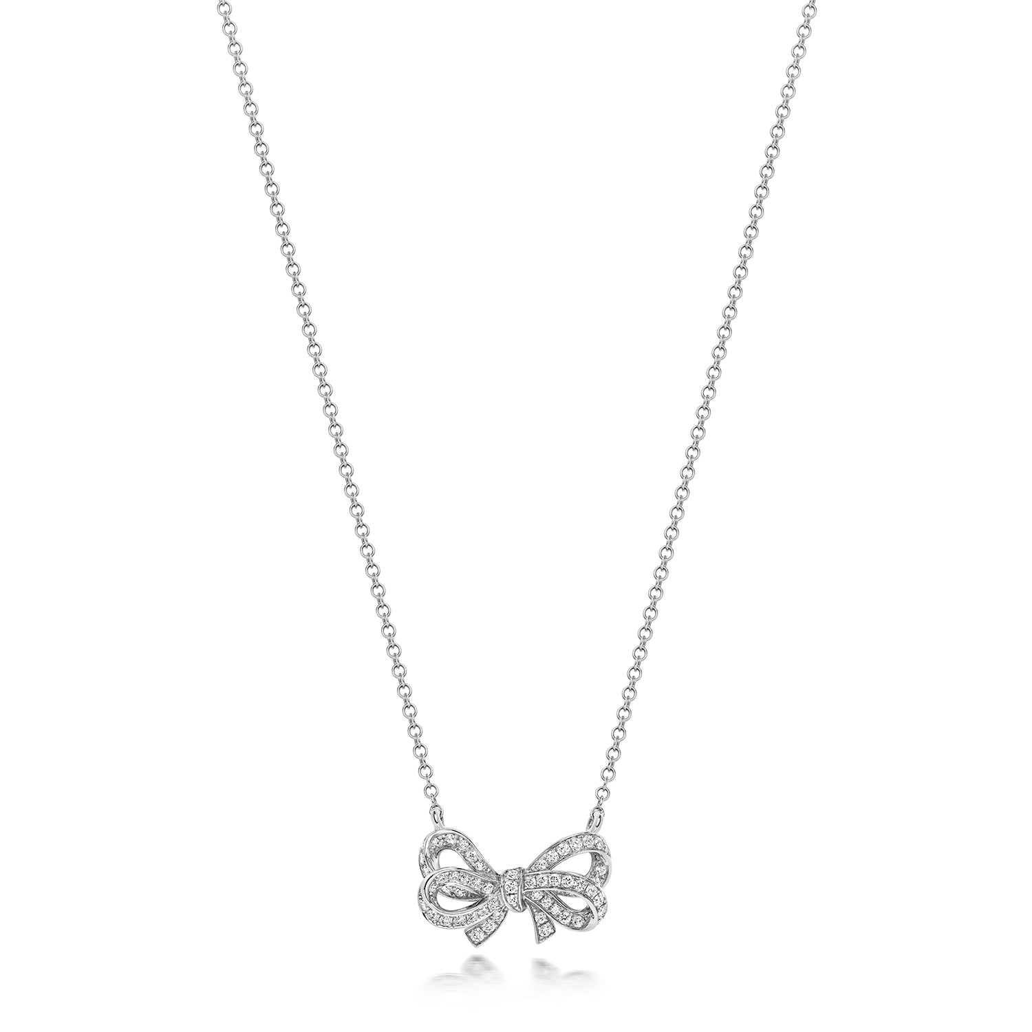 DIAMOND BOW NECKLACE IN 18CT WHITE GOLD