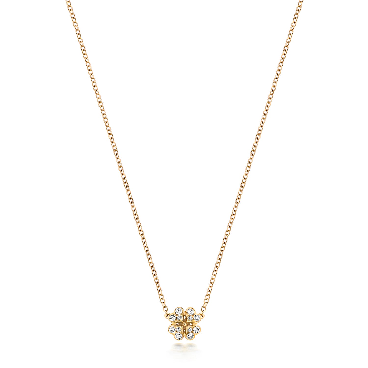 DIAMOND CLOVER NECKLACE IN 18CT WHITE GOLD