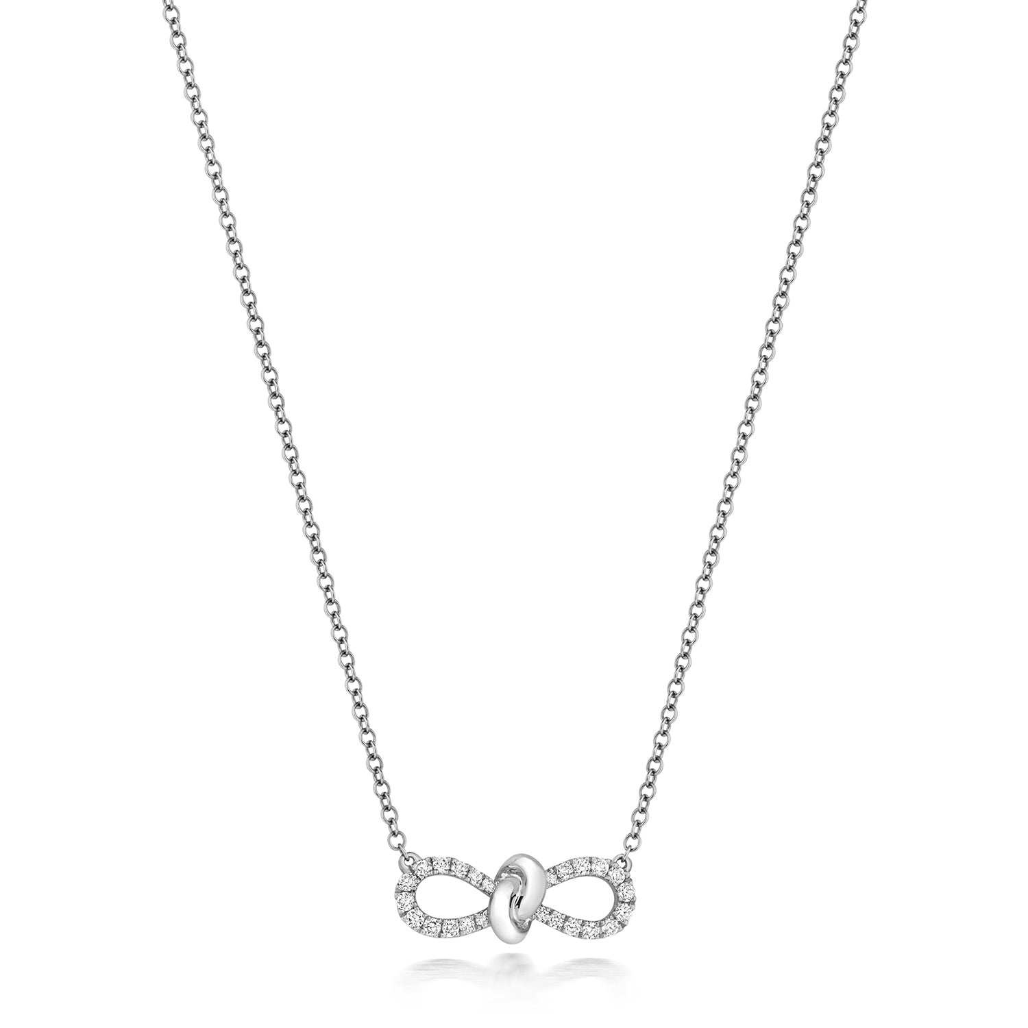 DIAMOND BOW NECKLACE IN 18CT WHITE GOLD