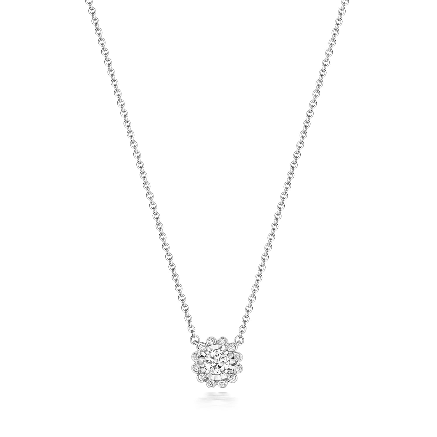 DIAMOND ILLUSION NECKLACE IN 18CT WHITE GOLD