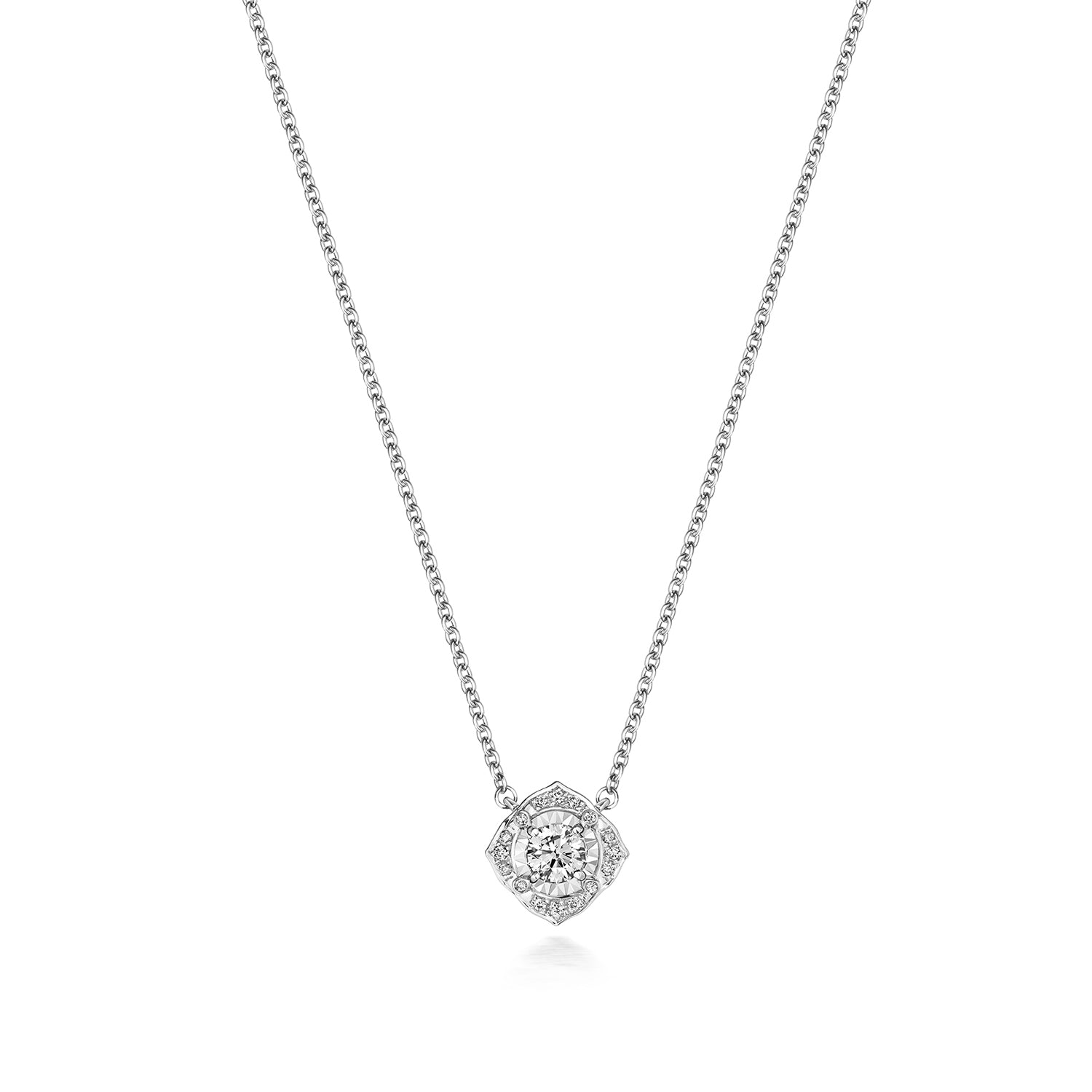 DIAMOND ILLUSION NECKLACE IN 18CT WHITE GOLD