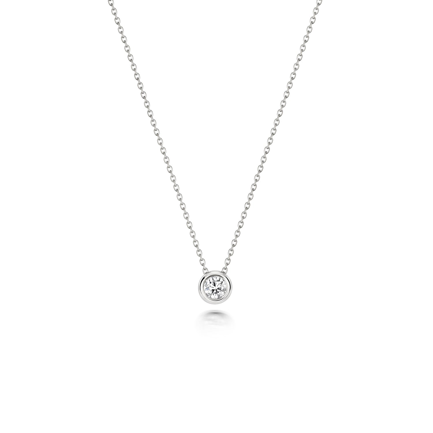 DIAMOND SINGLE RUBOVER NECKLACE IN 18CT WHITE GOLD