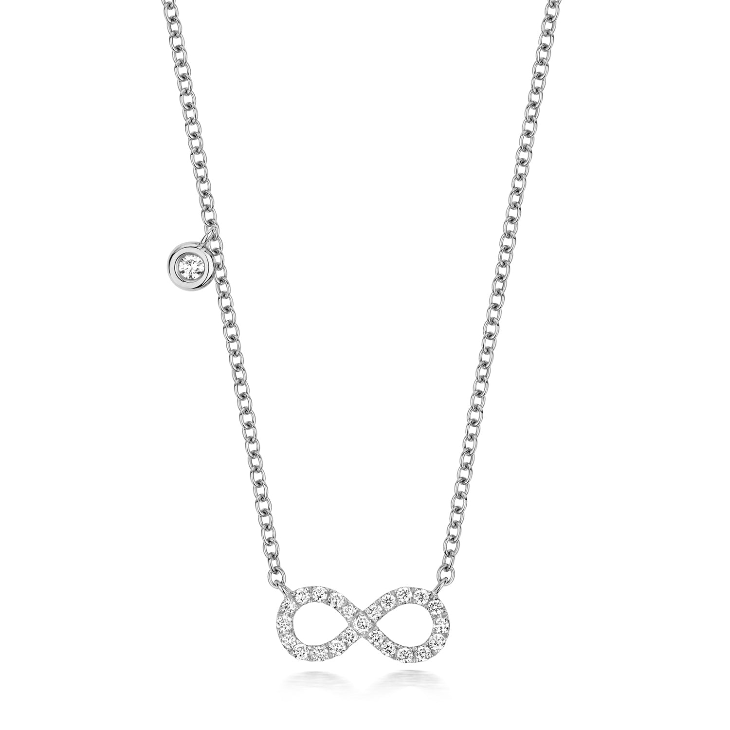 DIAMOND INFINITY NECKLACE IN 18CT WHITE GOLD