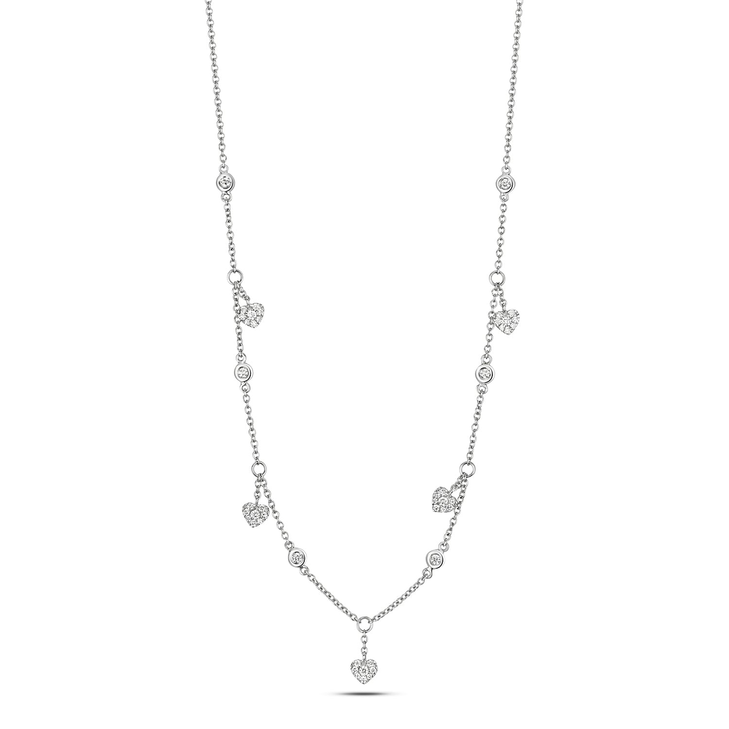 DIAMOND HEART NECKLACE IN 18CT WHITE GOLD