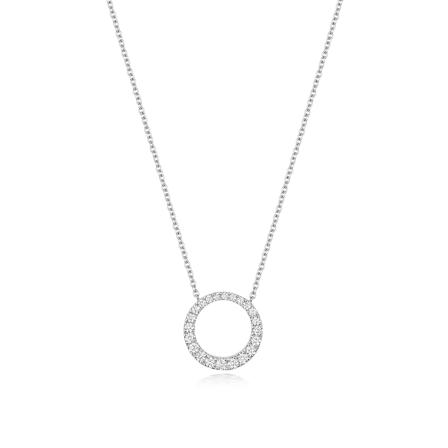 DIAMOND CIRCLE NECKLACE IN 18CT WHITE GOLD