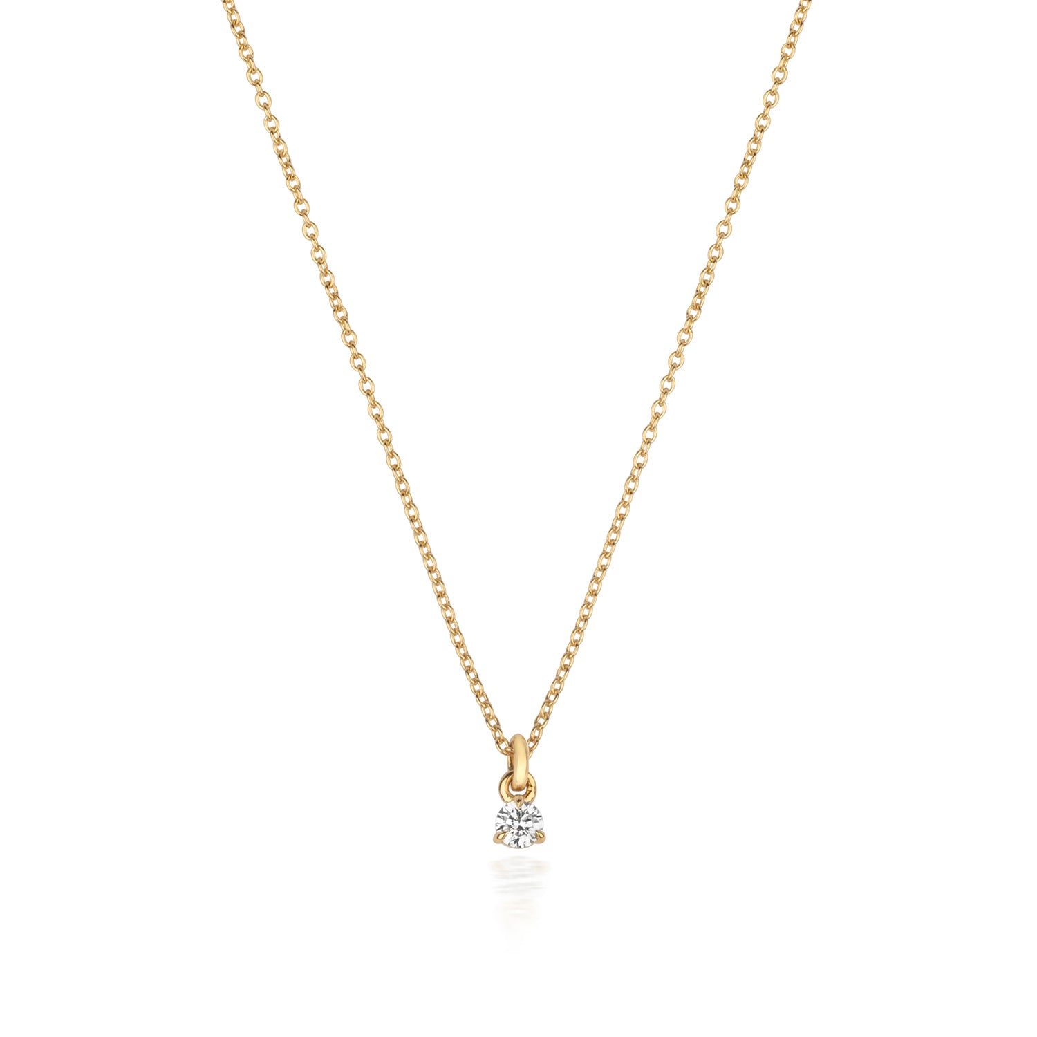 DIAMOND 3 CLAW NECKLACE IN 18CT GOLD