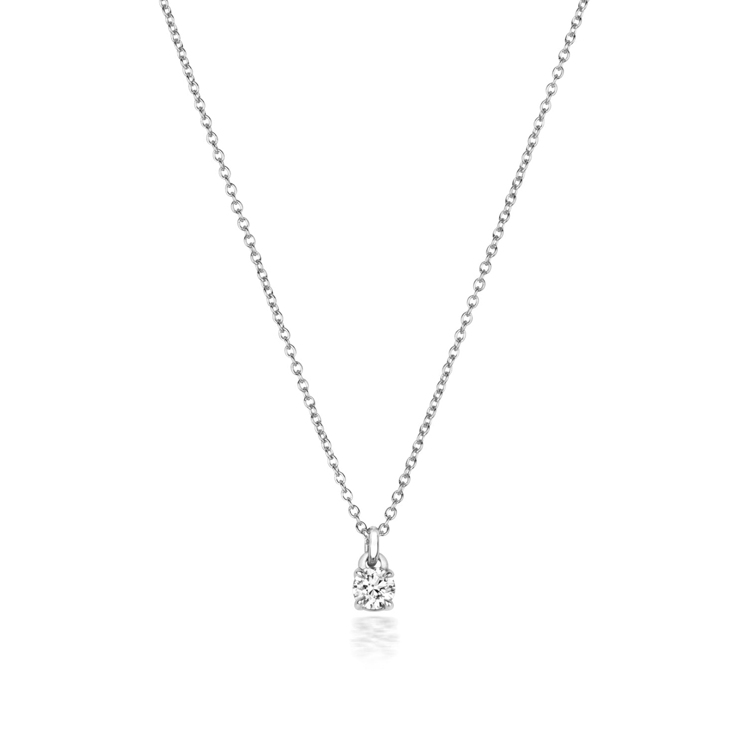 DIAMOND 4 CLAW NECKLACE IN 18 CT WHITE GOLD