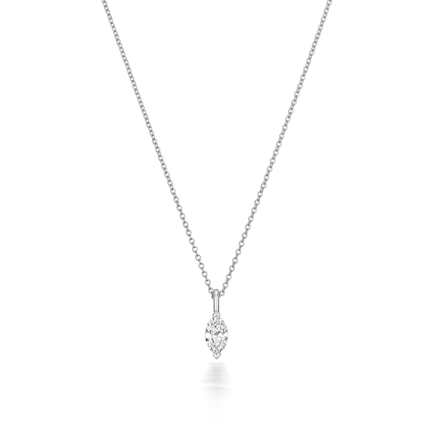 DIAMOND MARQUISE CUT NECKLACE IN 18CT WHITE GOLD