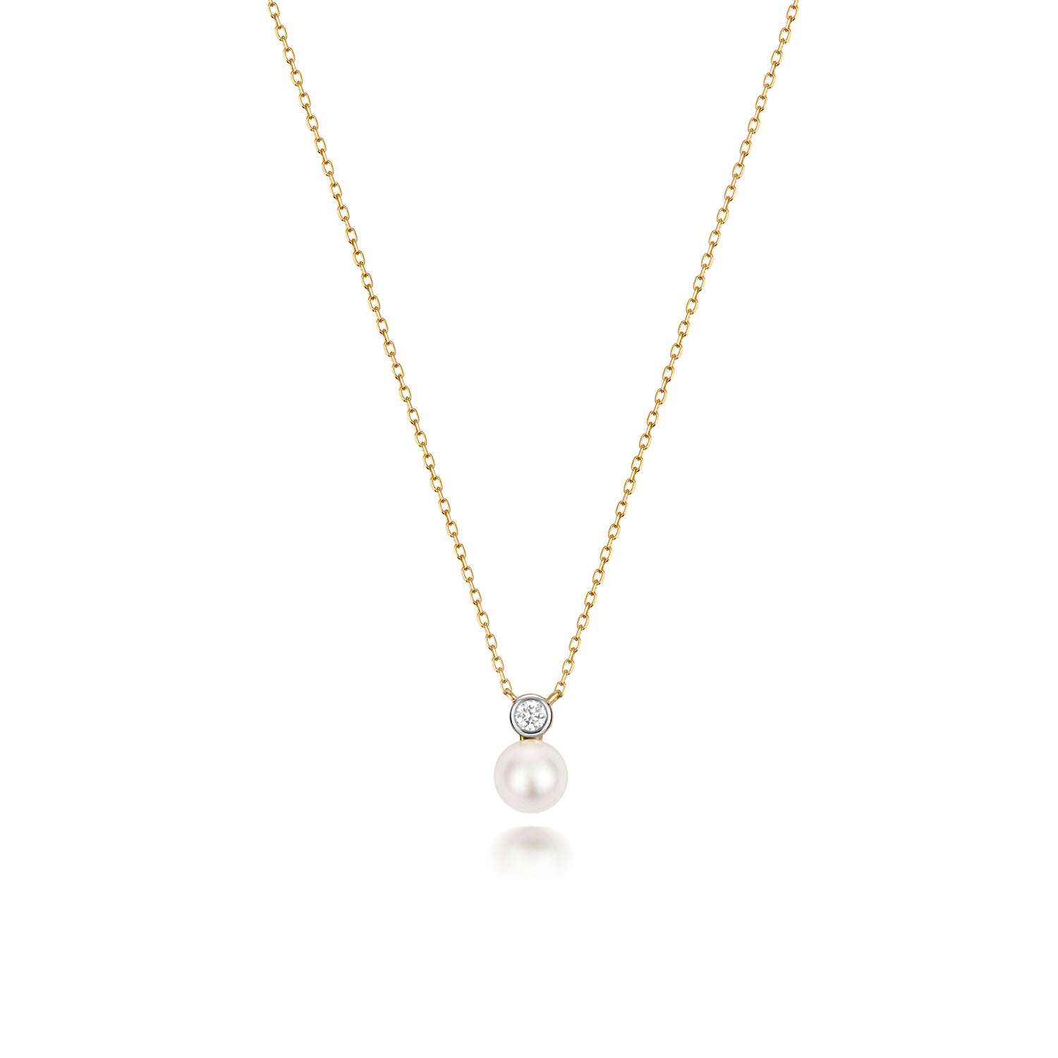 DIAMOND & AKOYA PEARL NECKLACE IN 18CT GOLD