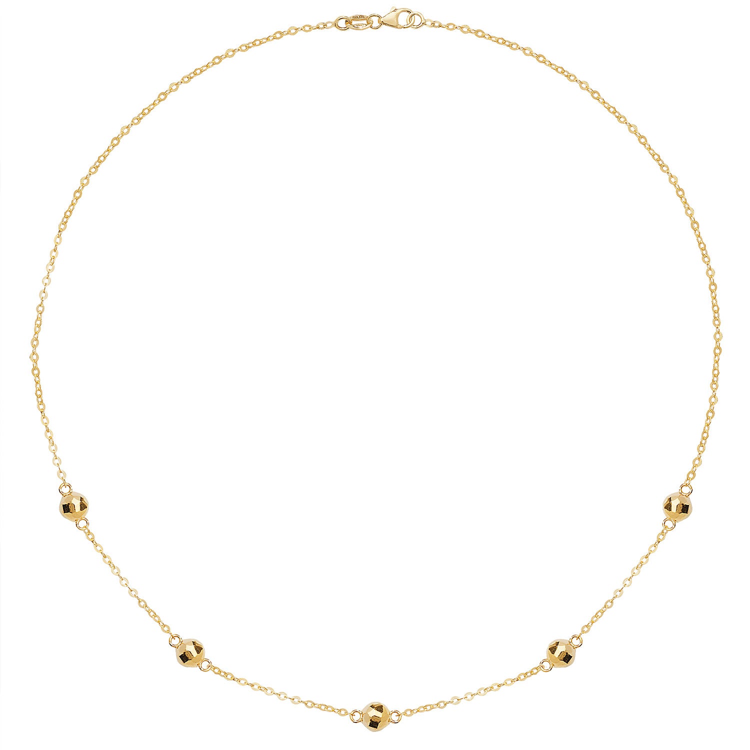 9CT GOLD BEADED NECKLET