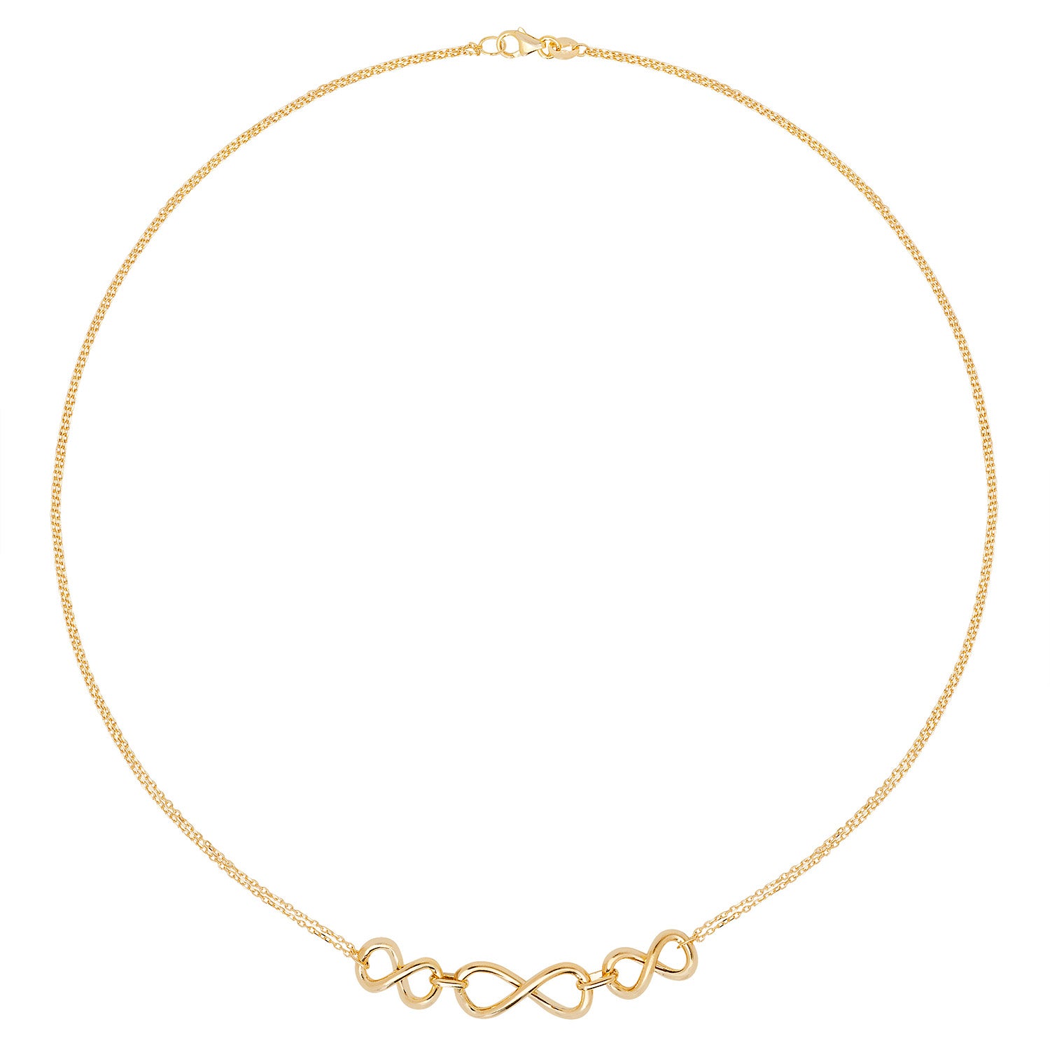 9CT GOLD TRIPLE INFINITY NECKLET