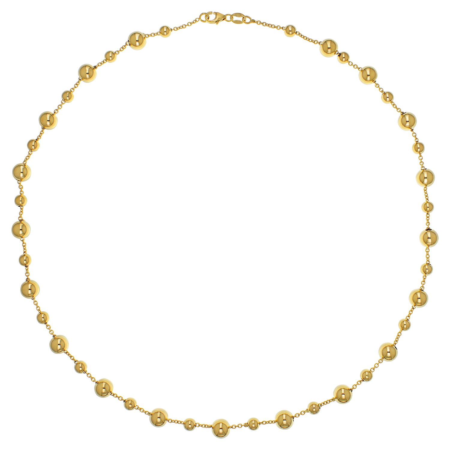 9CT GOLD GRADUATED FULL BEADED NECKLET