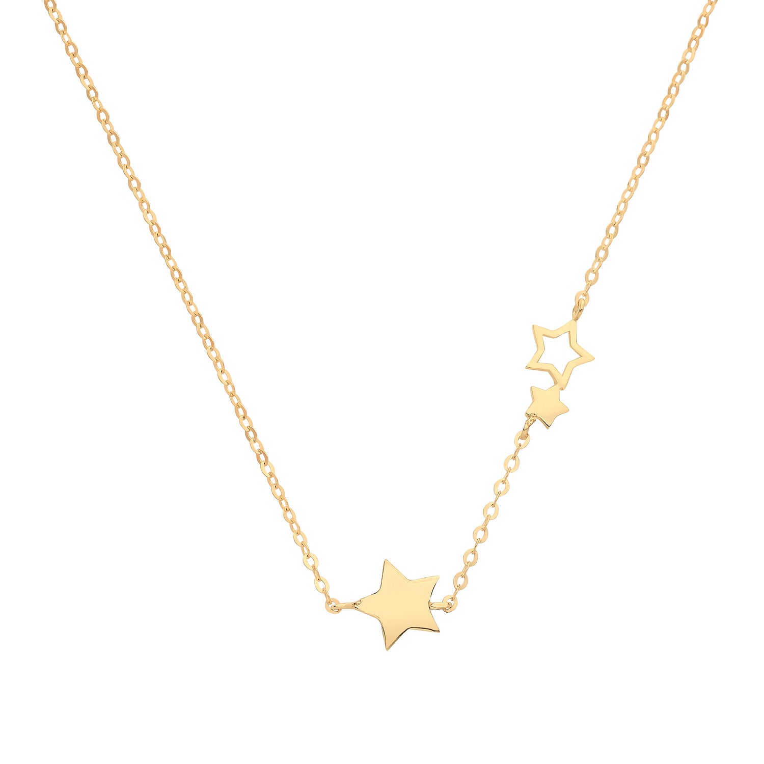 9CT GOLD TRAIL OF STARS NECKLET