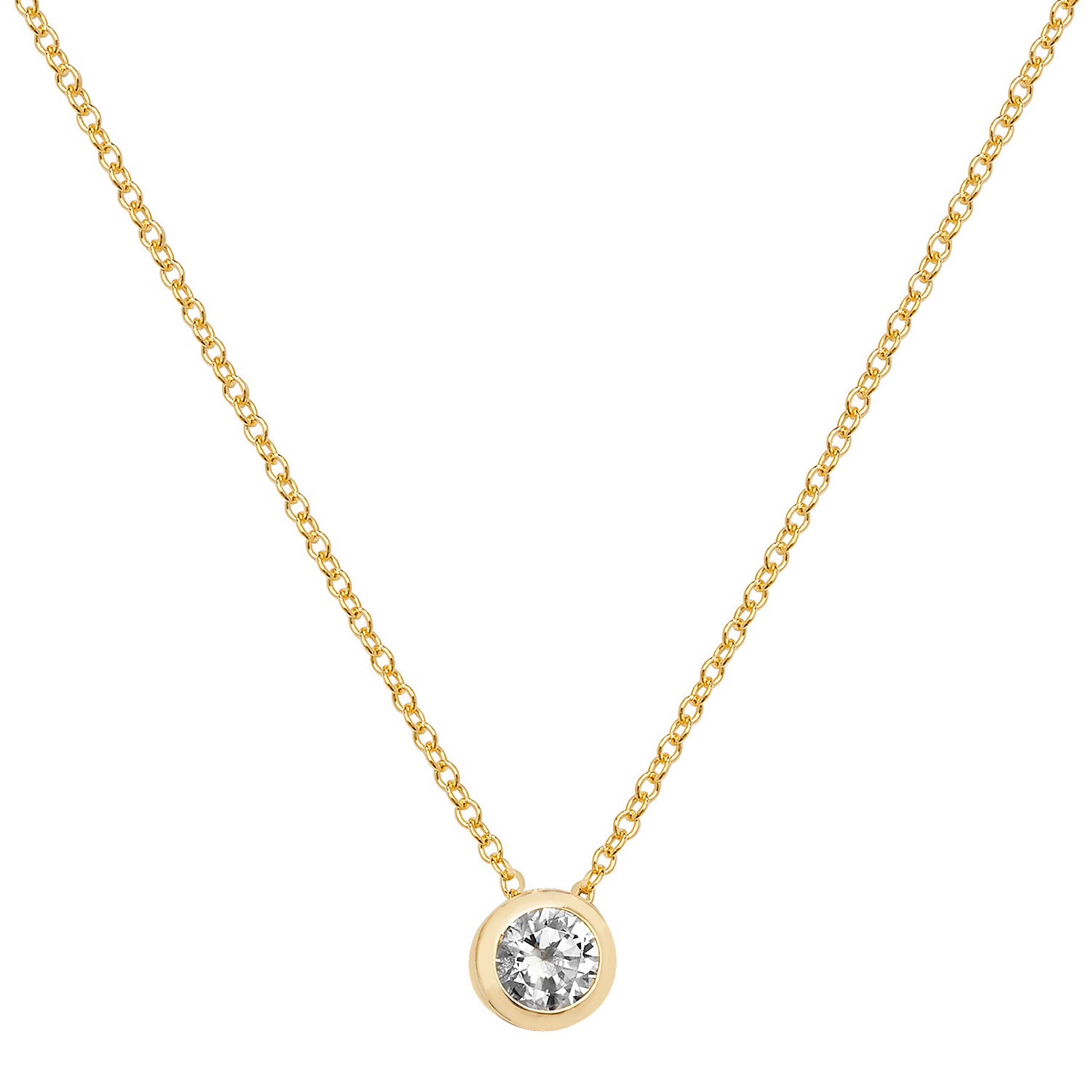 9CT GOLD SINGLE CZ RUBOVER NECKLET