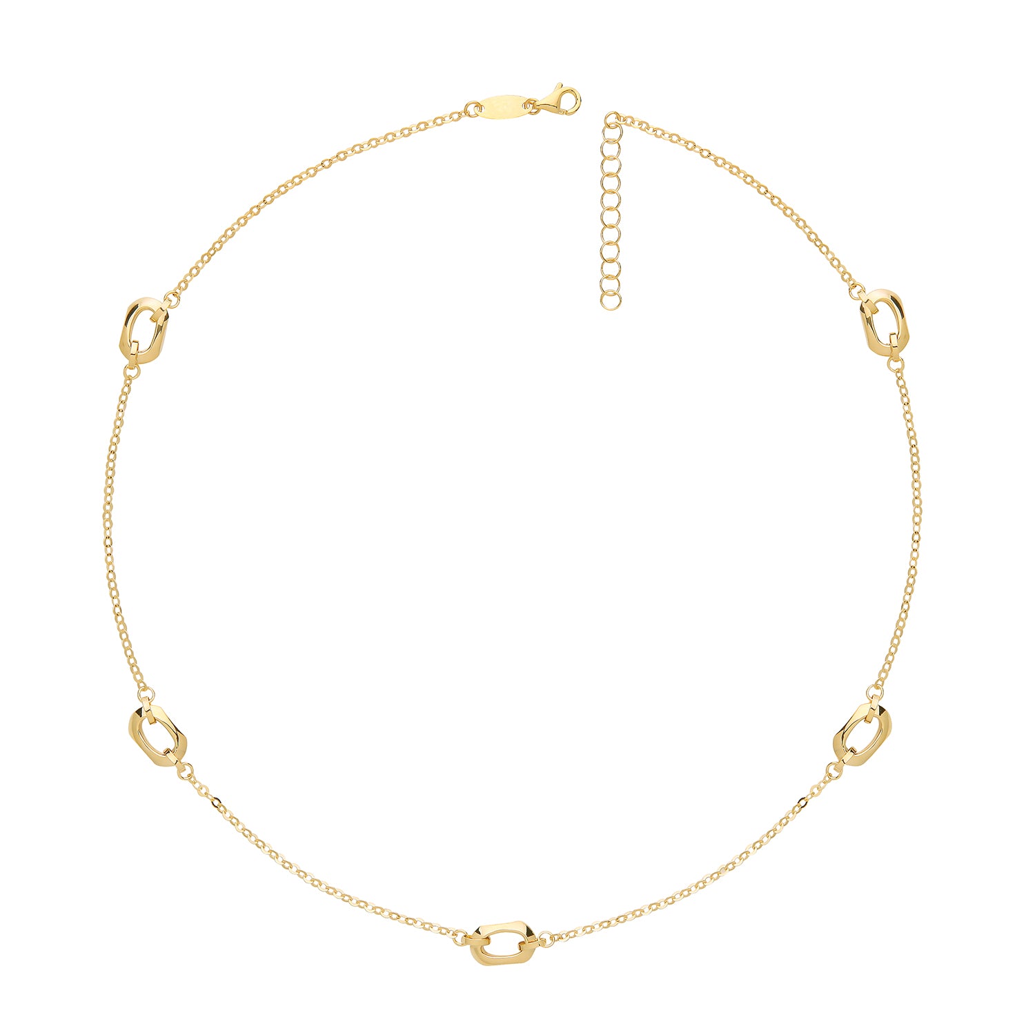 9CT GOLD HEXAGON NECKLET